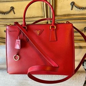 Medium Saffiano Leather Double Prada Bag